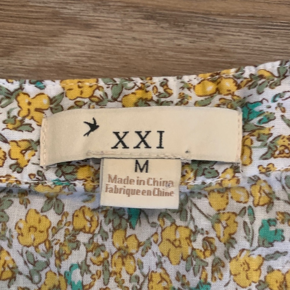 Forever 21 Yellow and Green Floral Blouse - Picture 3 of 4